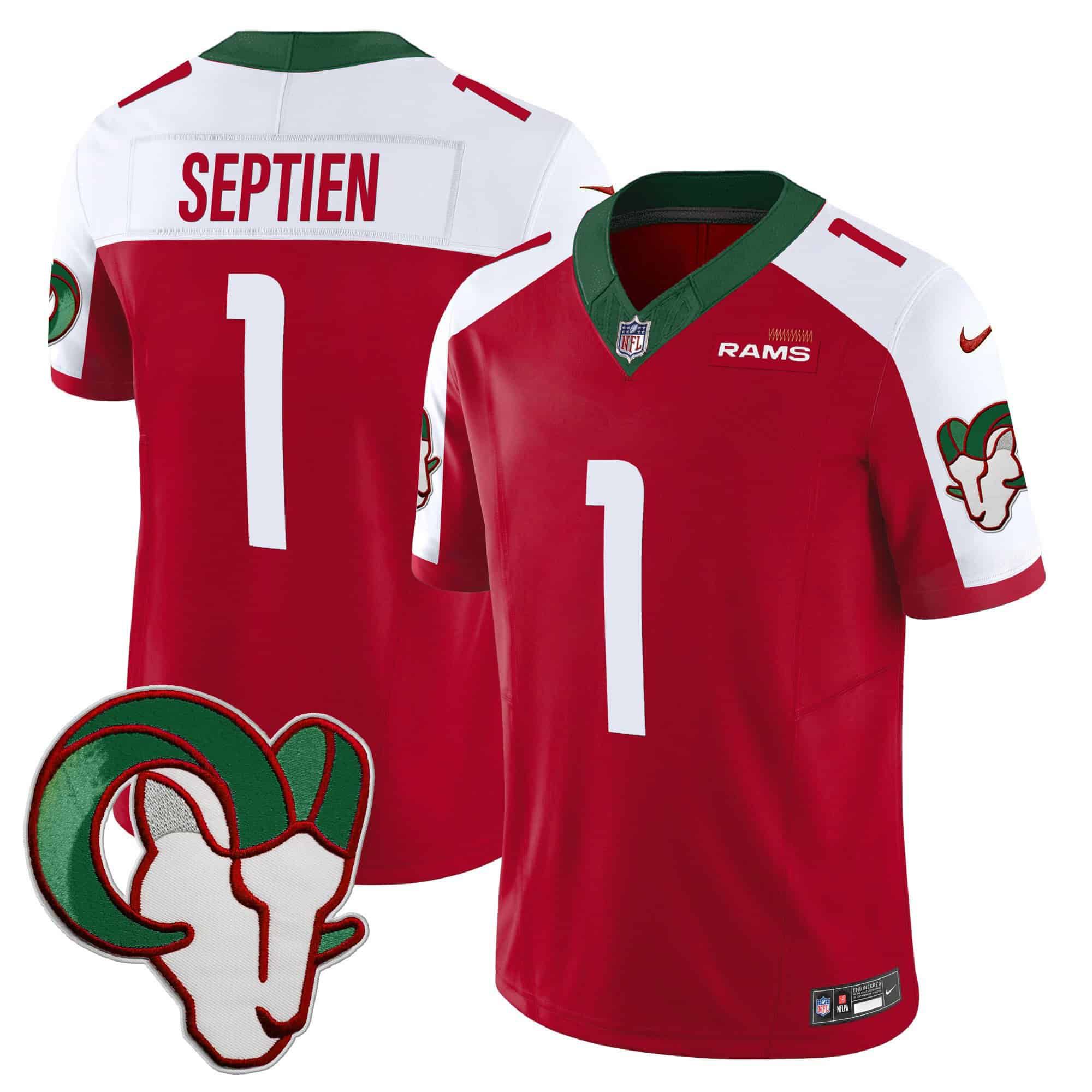 Men Los Angeles Rams #1 Septien Red 2024 Nike Mexico Vapor Limited NFL Jersey->indianapolis colts->NFL Jersey